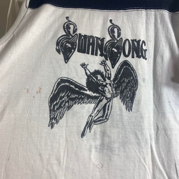 70’s BAD COMPANY SWAN SONG RECORD LABEL single stitch ringer style tee shirt XL - Picture 7 of 7
